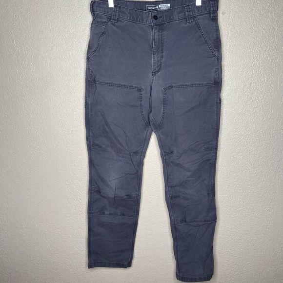 Carhartt Double Knee Gray Pants 34X34 - Picture 1 of 8